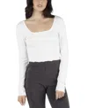 HURLEY JUNIORS' DAKOTA LONG-SLEEVE CROPPED TOP