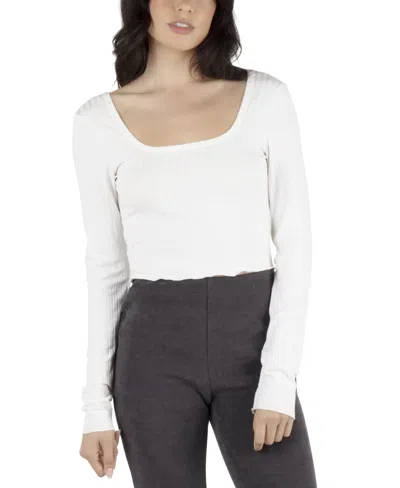 Hurley Juniors' Dakota Long-sleeve Cropped Top In Cream