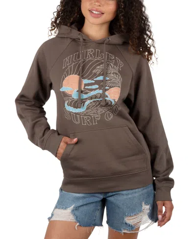 Hurley Juniors' Graphic Long-sleeve Hoodie In Lava Rock