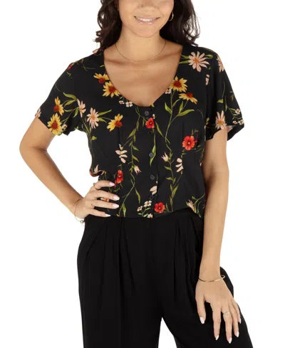 Hurley Juniors' Meadow Breeze Short-sleeve Top In Black