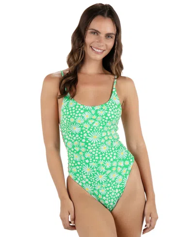 Hurley Juniors' Pop Blooms One Piece Swimsuit In Yellow