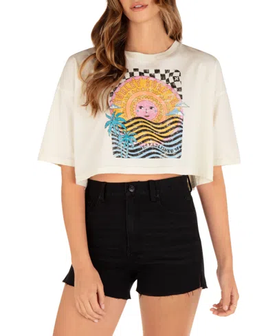 Hurley Juniors' Psychedelic Surf Cropped T-shirt In Cream