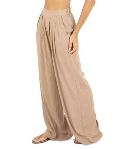Hurley Juniors' Pull-on Wide-leg Trouser Beach Pants In Tan