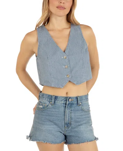 Hurley Juniors' Railroad Cotton Denim Vest In Blue
