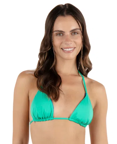 Hurley Juniors' Solid Reversible Triangle Bikini Top In Green