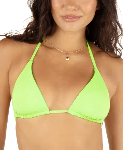 Hurley Juniors' Solid Reversible Triangle Bikini Top In Key Lime