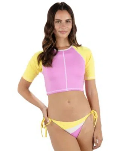 Hurley Juniors Summer Colorblocked Crop Top Cheeky Side Tie Bottoms