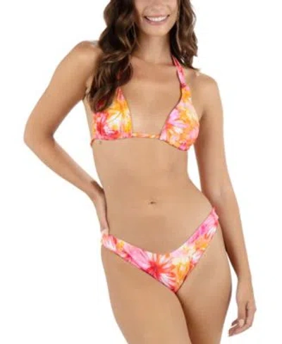 Hurley Juniors Tropic Dreams Triangle Bikini Top Tropic Dreams Cheeky Scoop Bikini Bottoms In Multi