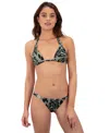 Hurley Juniors' Tropical-print Triangle Bikini Top In Green