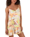 Hurley Juniors' Vacay Dreams V-neck Mini Cover-up Dress In Multi