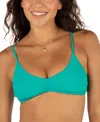 HURLEY JUNIORS' WAVE SCRUNCH BRALETTE BIKINI TOP