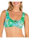 Hurley Juniors Womens Floral Print Tie-front Bikini Swim Top In Multi