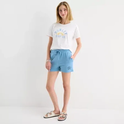 Hurley Juniors Womens High Rise Juniors Pull-on Short In Blue