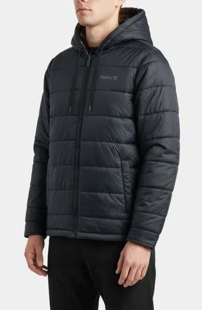 Hurley Kersta Plaid Reversible Hooded Jacket In Blue