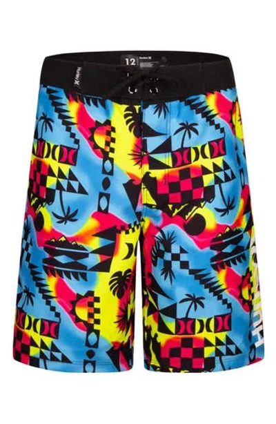 Hurley Kids' Abstract Boardshorts In Blue Multi