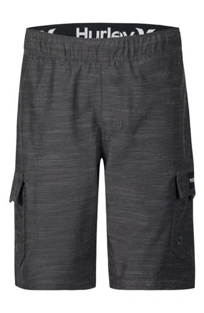 Hurley Kids' Avalon Hybrid H₂o-dri Walking Shorts In Black