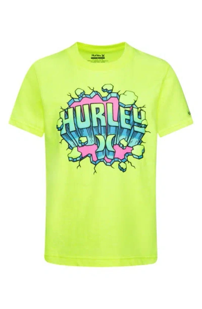 Hurley Kids' Break Through Graphic Tee In Volt Heather