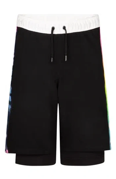 Hurley Kids' Colorblock Swim Trunks In Black