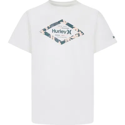 Hurley Kids' Floral Diamond Logo Graphic T-shirt In Pale Ivory