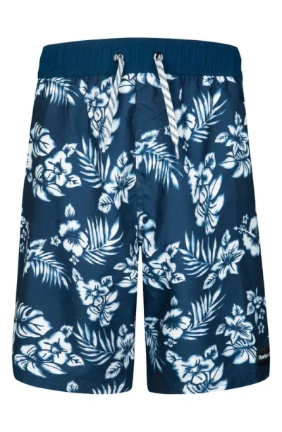 Hurley Kids' Oahu Floral Swim Shorts In Night Force