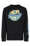 Hurley Kids' Oasis Long Sleeve Graphic T-shirt In Black