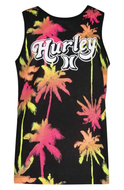Hurley Kids' Palms Graphic Tank Top In Black