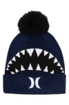 Hurley Kids' Shark Bait Pom Beanie In Midnight