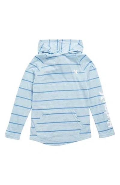 Hurley Kids' Stripe Cloud Slub Pullover Hoodie In Blue