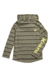 Hurley Kids' Stripe Cloud Slub Pullover Hoodie In Gray