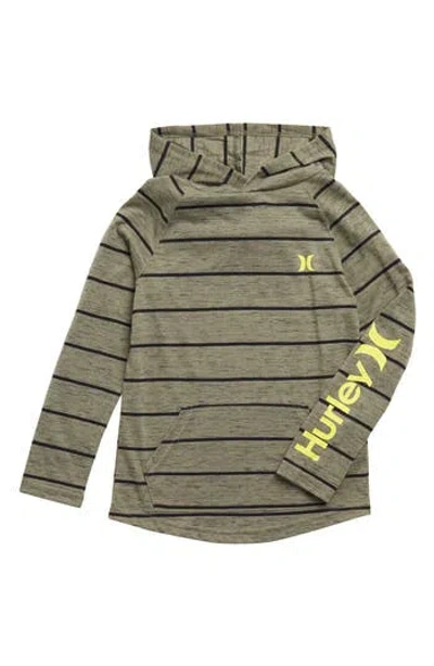 Hurley Kids' Stripe Cloud Slub Pullover Hoodie In Gray