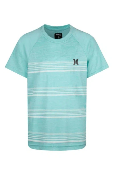 Hurley Kids' Stripe Short Sleeve T-shirt In Aurora Green