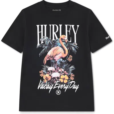 Hurley Kids' Vacay Every Day Graphic T-shirt In Black