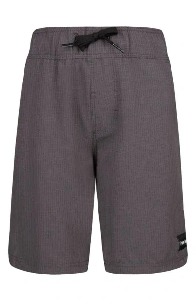 Hurley Kids' Zuma Pull-on Walk Shorts In Grey/ Black