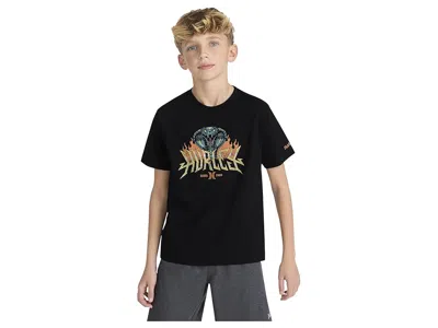 Hurley King Cobra Short Sleeve T-shirt (big Kid) Boy's T Shirt Black : Lg (14/16 Big Kid), Cotton/polyester