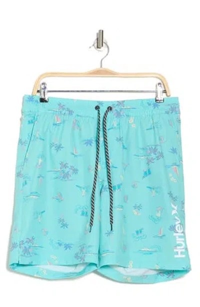 Hurley Lafitenia Volley Swim Shorts In Blue
