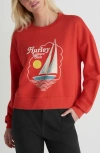 Hurley Leisure Club Boxy Cotton Terry Graphic Sweatshirt In Red
