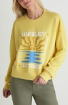 Hurley Living Peace Boxy Cotton Terry Graphic Sweatshirt In Yellow