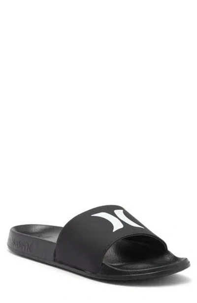 Hurley Logo Slide Sandal In Black
