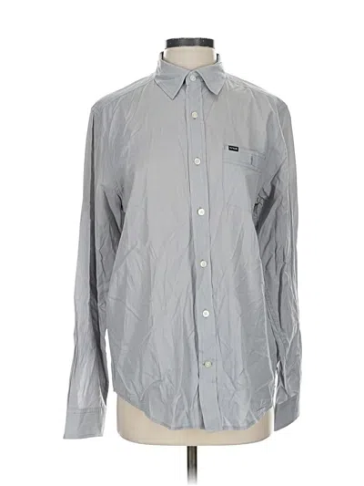 Pre-owned Hurley Long Sleeve Button Down Shirt In Gray