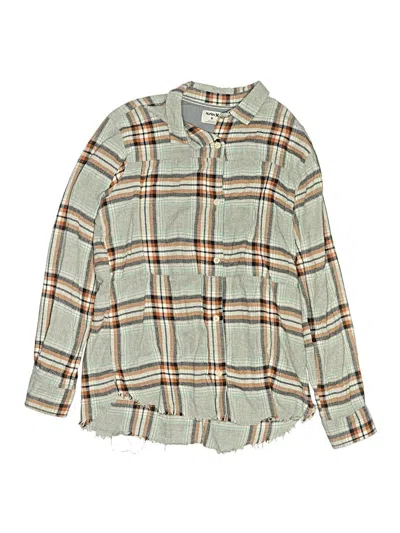 Pre-owned Hurley Kids'  Long Sleeve Button Down Shirt In Green