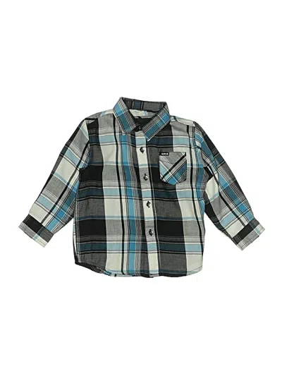 Pre-owned Hurley Kids'  Long Sleeve Button Down Shirt In Teal