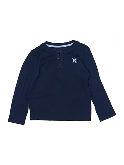 Pre-owned Hurley Kids'  Long Sleeve Henley Shirt In Blue