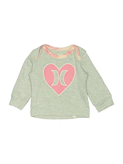 Pre-owned Hurley Babies'  Long Sleeve Top Green Crew Neck Tops