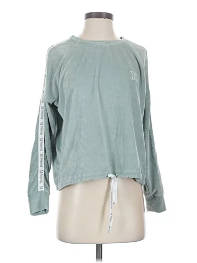 Pre-owned Hurley Long Sleeve Top Teal Mock Neckline Tops