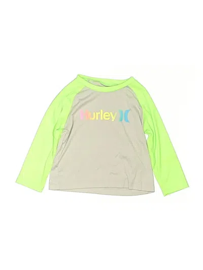Pre-owned Hurley Kids'  Long Sleeve T-shirt In Green