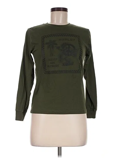 Pre-owned Hurley Long Sleeve T-shirt In Green
