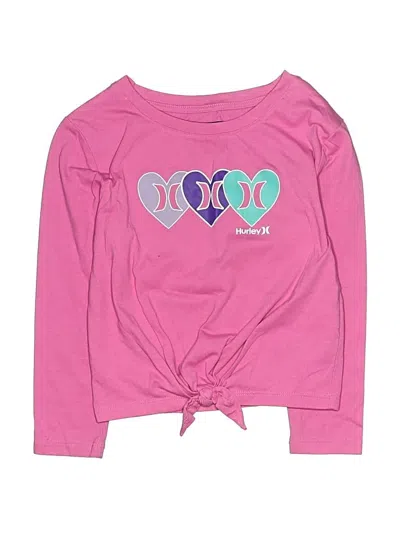 Pre-owned Hurley Kids'  Long Sleeve T-shirt In Pink