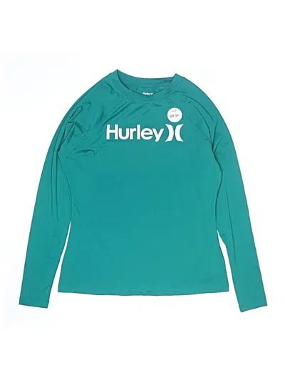 Pre-owned Hurley Kids'  Long Sleeve T-shirt In Teal
