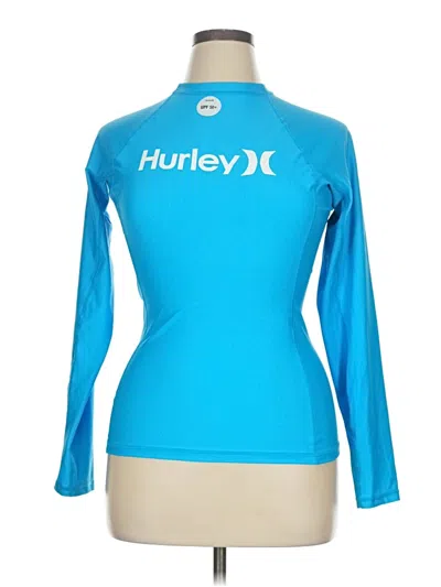 Pre-owned Hurley Long Sleeve Turtleneck In Blue