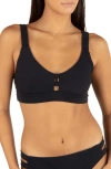 Hurley Max Solid Tab Bikini Top In Black